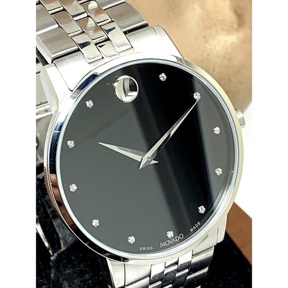 Movado Accessories Movado Mens Watch 60720 Museum Diamond Black